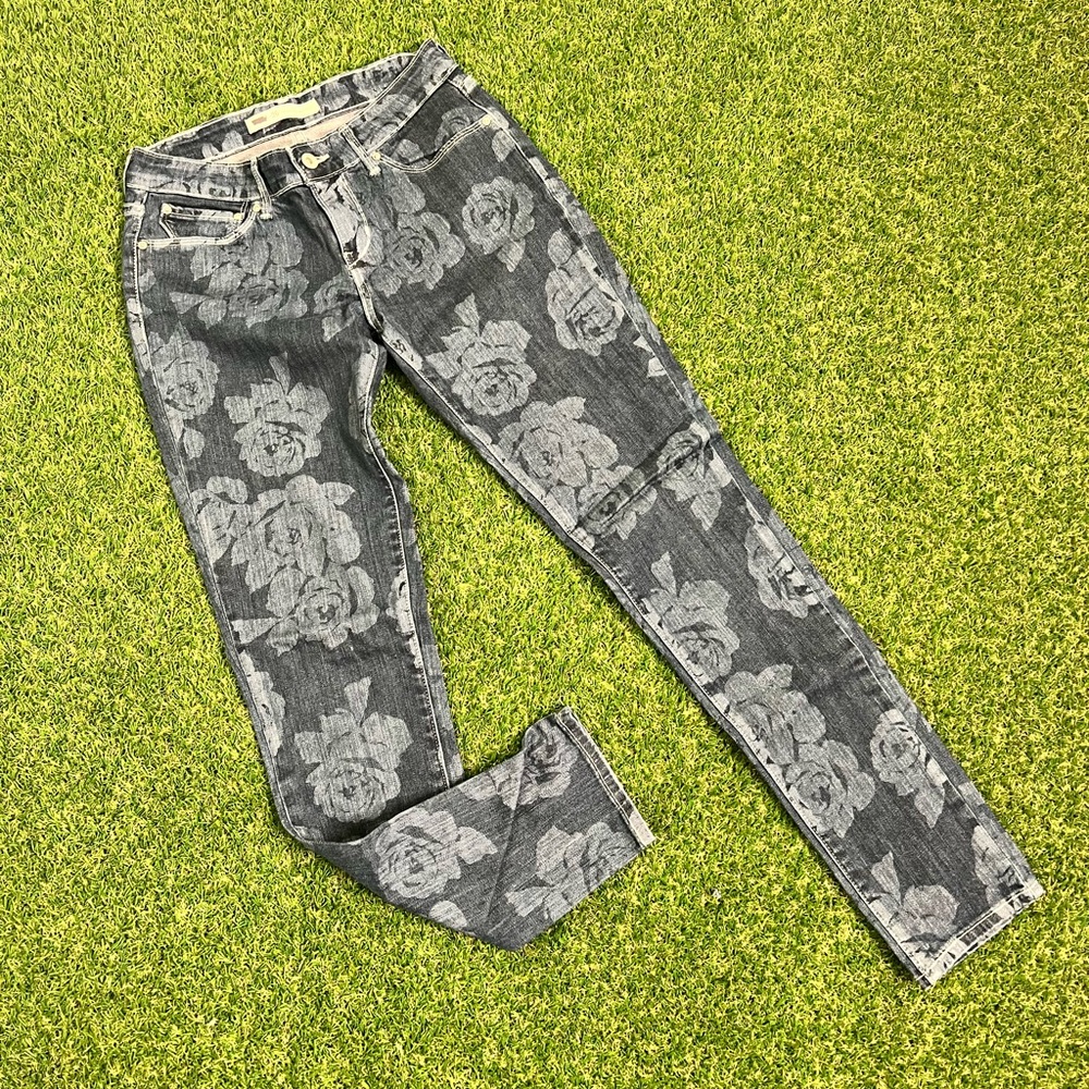 Levis floral skinny jeans